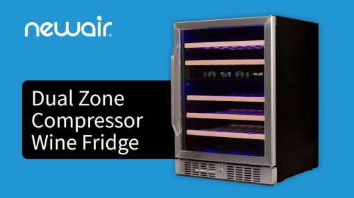 NewAir (NWC046SS01) 46-bottle Capacity Dual Zone Wine Cooler Fridge - Dual Zone Compressor Wine Fridge | NewAir AWR-460DB