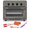 Cuisinart TOA-60BKS Air Fryer Toaster Oven, Black Stainless + Accessories Bundle