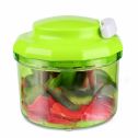 Manual Food Chopper (Large) Pull String Operated Food Processor Chopper BPA Free Slicer Shredder Mincer Blender w/ Removable Blade for Vegetable Fruits Veggies Onion Ginger Pepper Herb Cheese Home