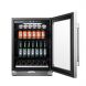 LanboPro 24" Stainless Steel Undercounter Beverage Refrigerator 118 Can Capacity Triple-Layer Tempered Glass Door - 1